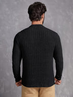 Pull à col rond côtelé pour homme