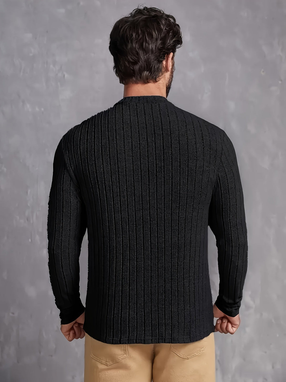 Men’s Ribbed Crew Neck Sweater