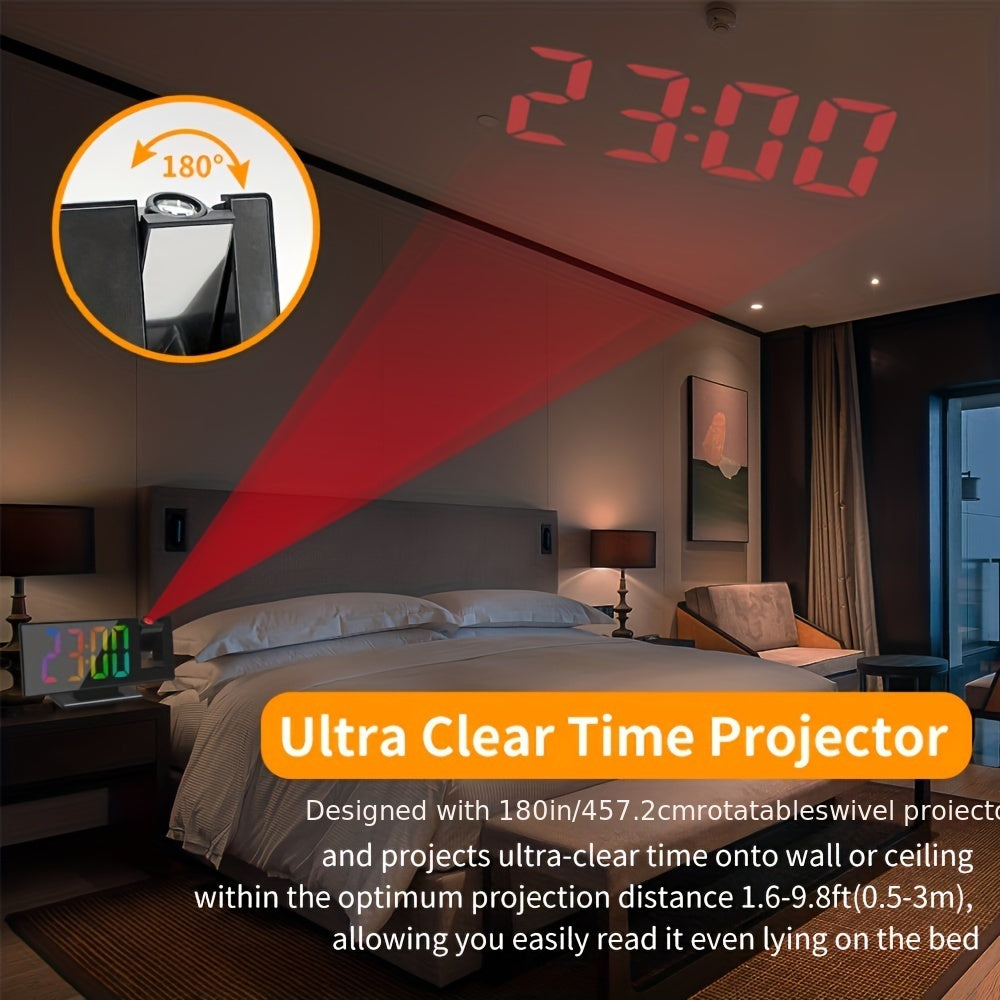 Reloj despertador digital con proyección LED