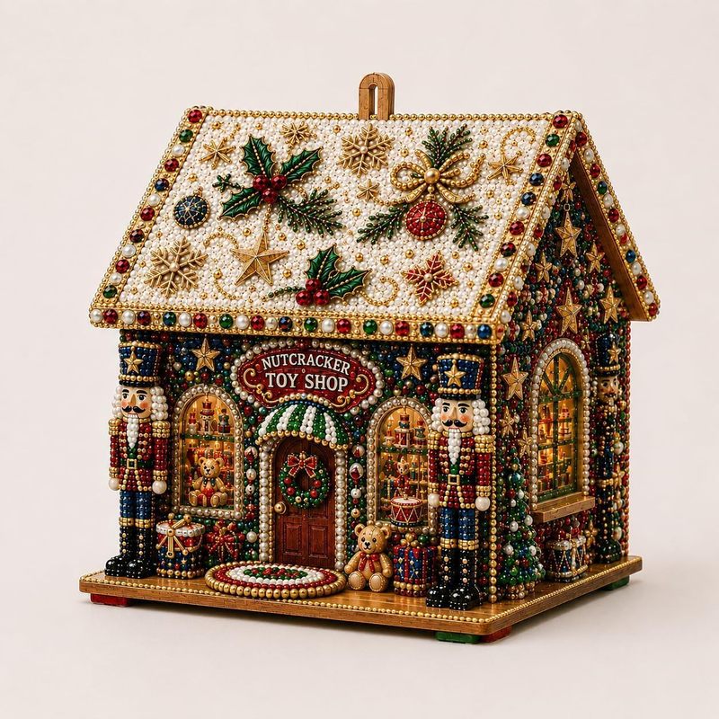 Bastelset für ein weihnachtliches Lebkuchenhaus