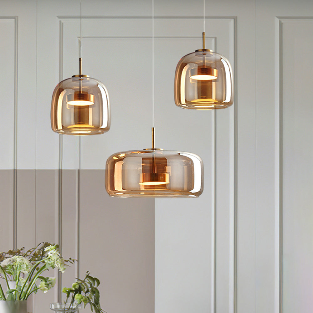 Retro Tinted Glass LED Pendant Light