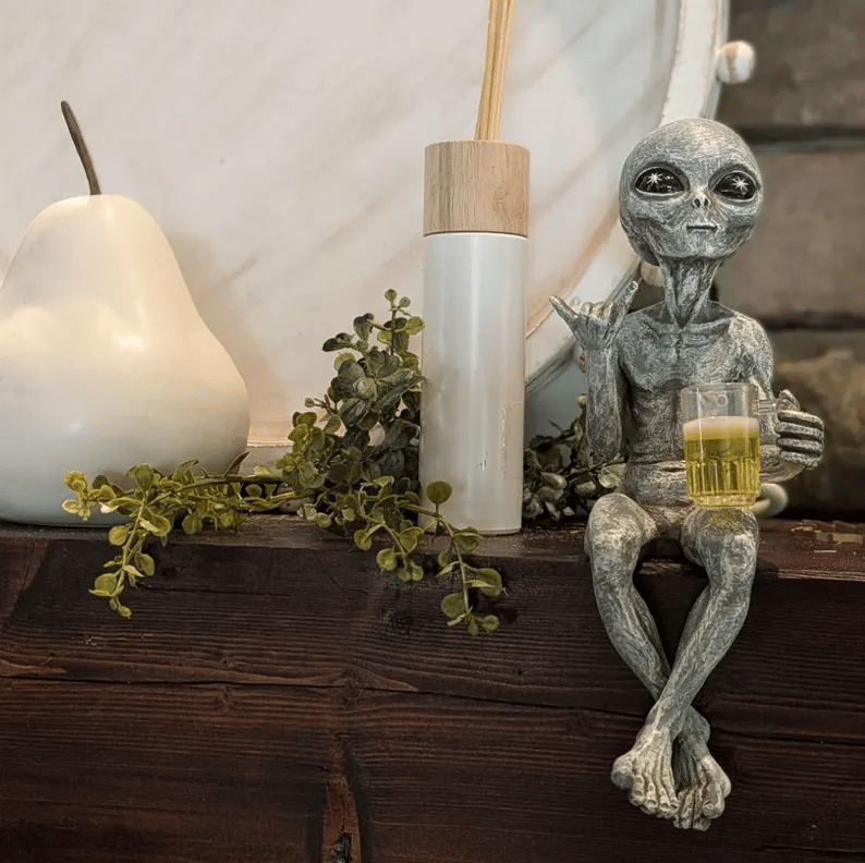 Decorative Sitting Alien Figurine