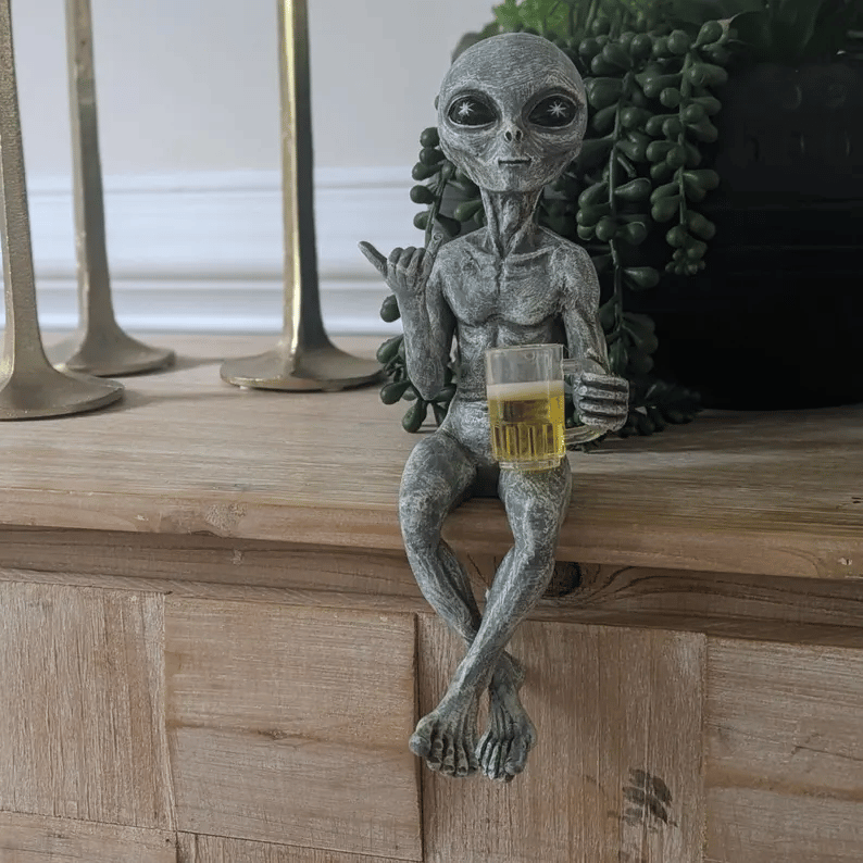 Decorative Sitting Alien Figurine