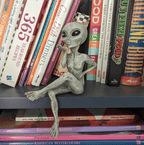 Decorative Sitting Alien Figurine