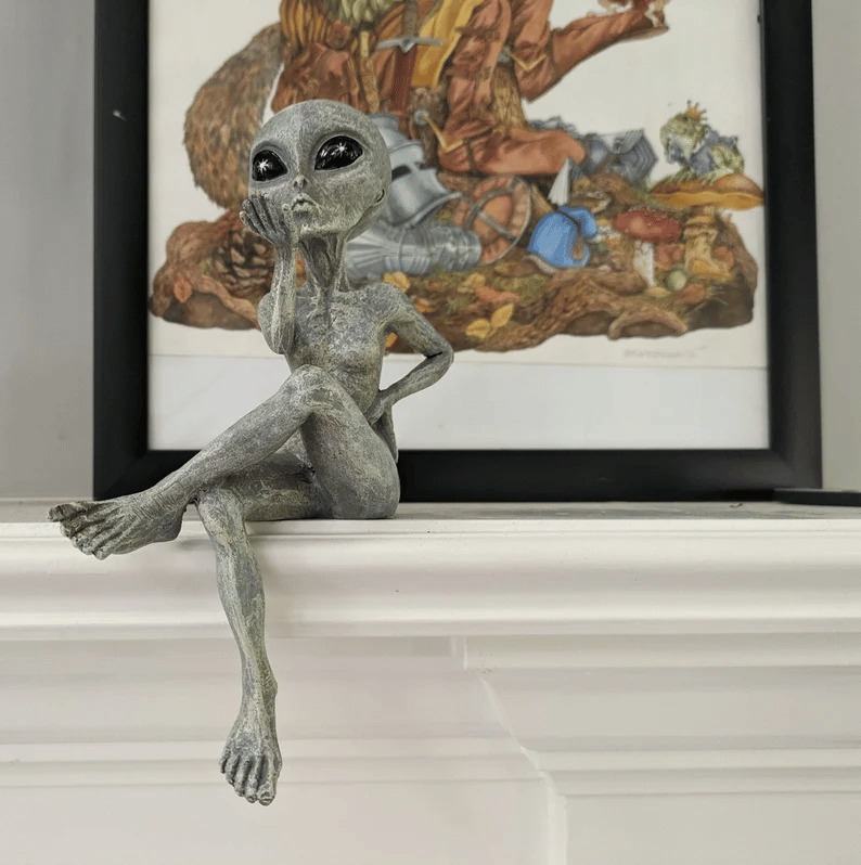 Decorative Sitting Alien Figurine