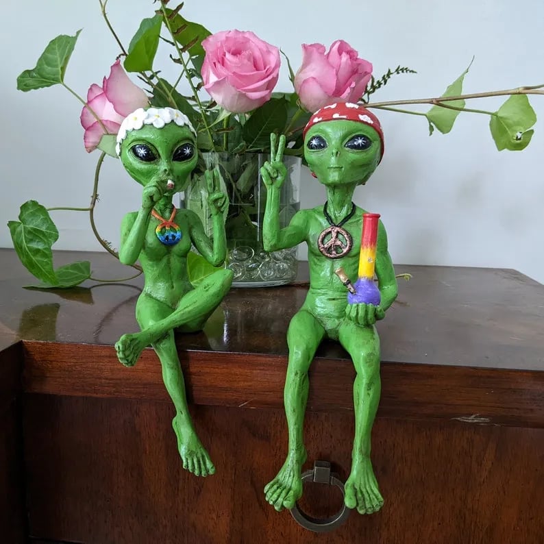 Decorative Sitting Alien Figurine
