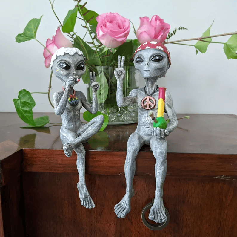 Decorative Sitting Alien Figurine
