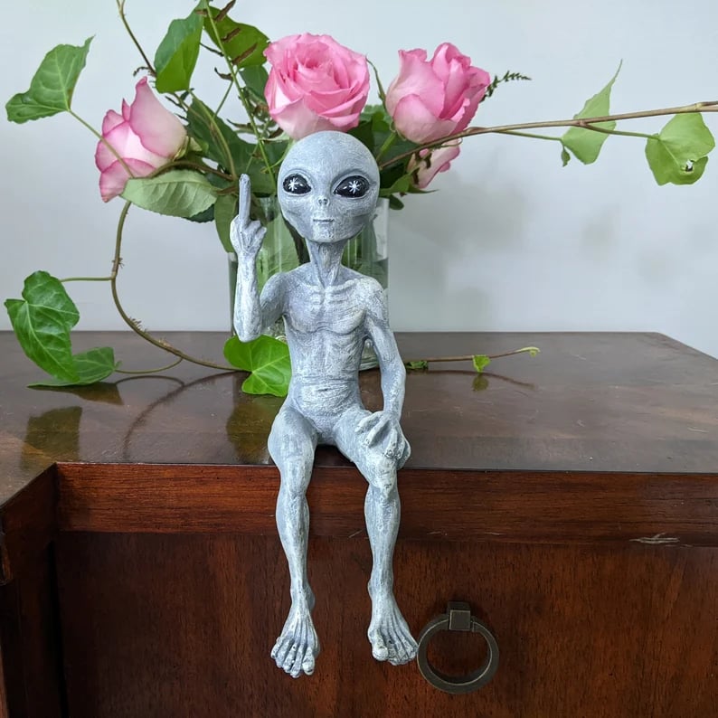 Decorative Sitting Alien Figurine