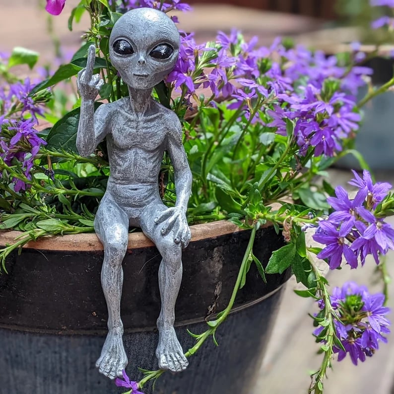 Decorative Sitting Alien Figurine