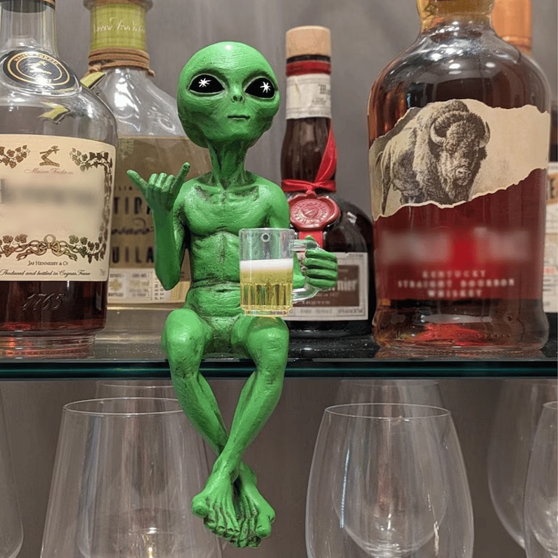 Decorative Sitting Alien Figurine