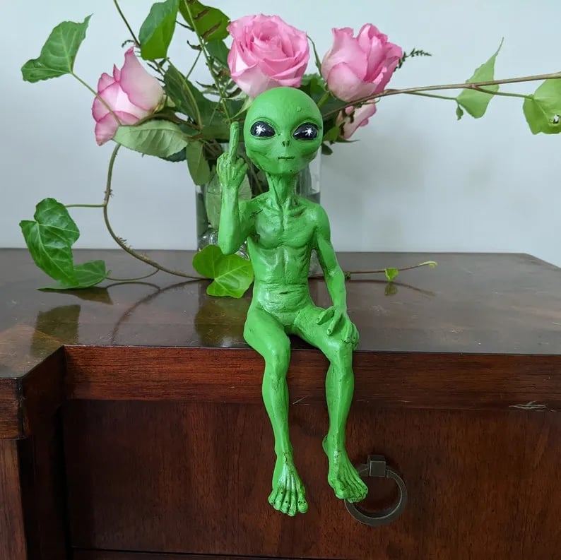 Decorative Sitting Alien Figurine