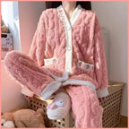 Pyjamas i struktureret fleece