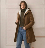 Damen-Winterparka mit Kapuze und Fleece-Futter