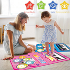 Tappeto musicale 2-in-1 con pianoforte e batteria