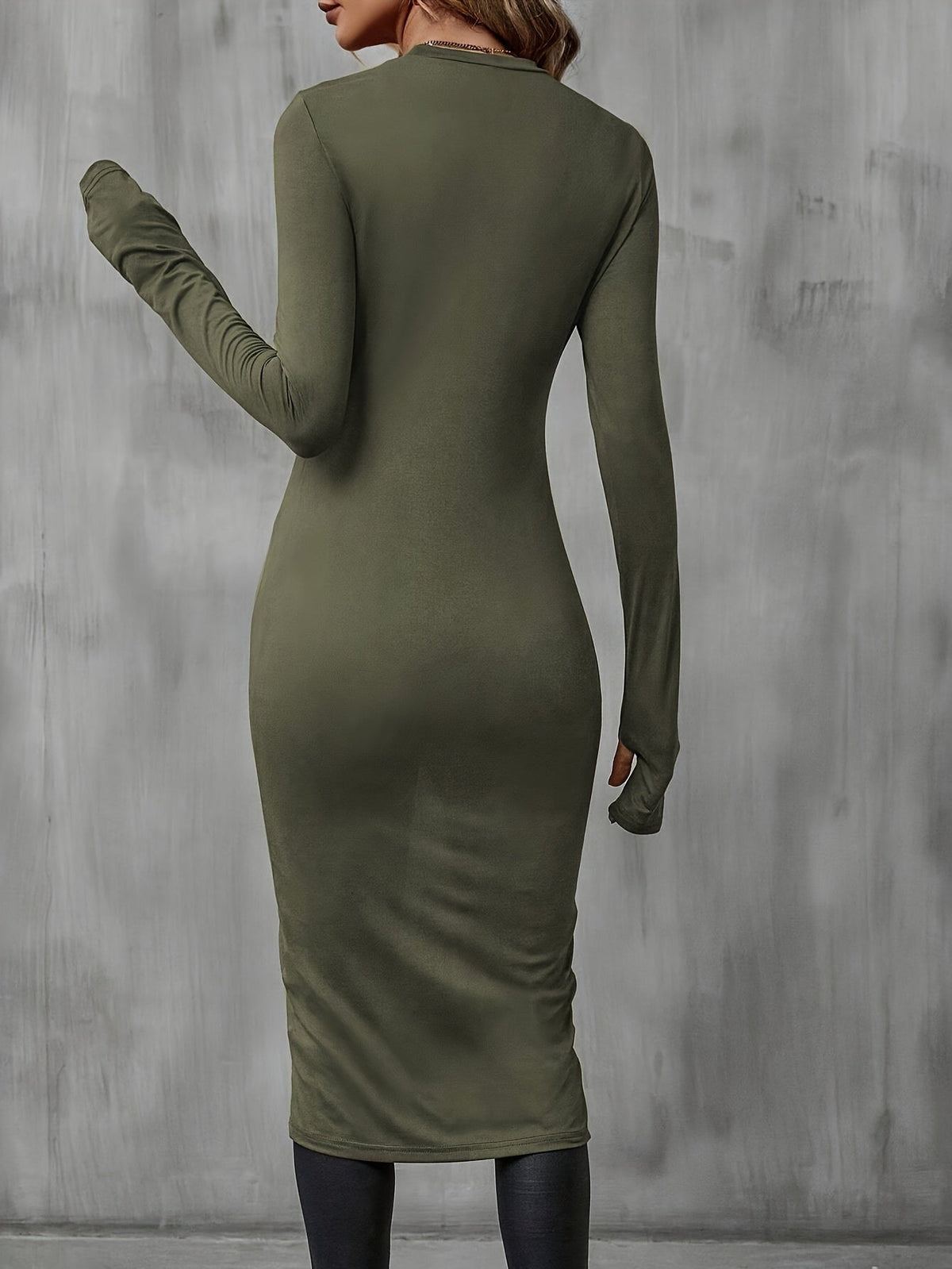 Women's Long Sleeve Asymmetrical Wrap Hem Tunic Top for Everyday Wear