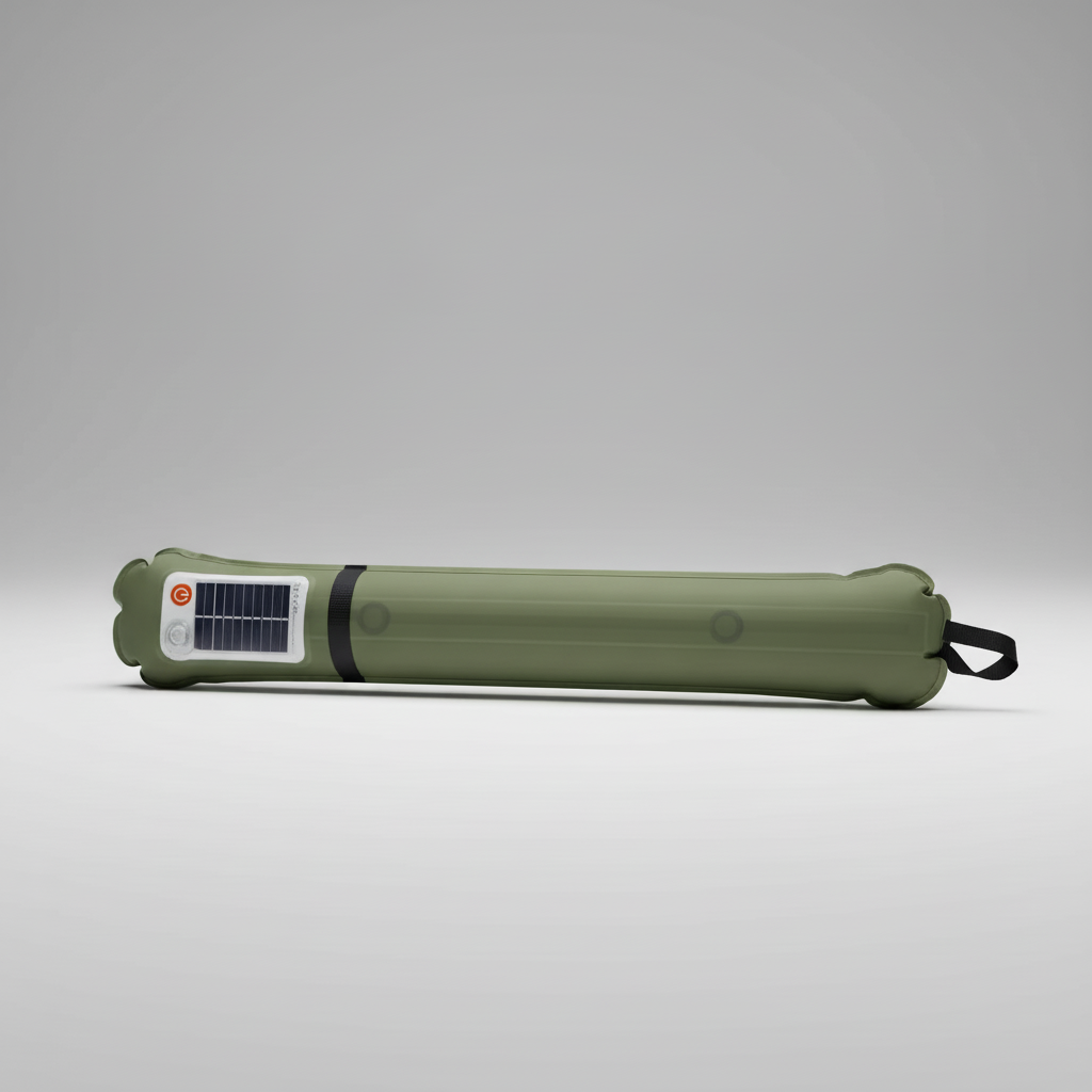 Oppustelig solcelledrevet LED-campinglampe med USB-opladning