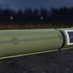 Oppustelig solcelledrevet LED-campinglampe med USB-opladning