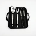 Set de 3 herramientas de acero inoxidable para barbacoa con bolsa de transporte