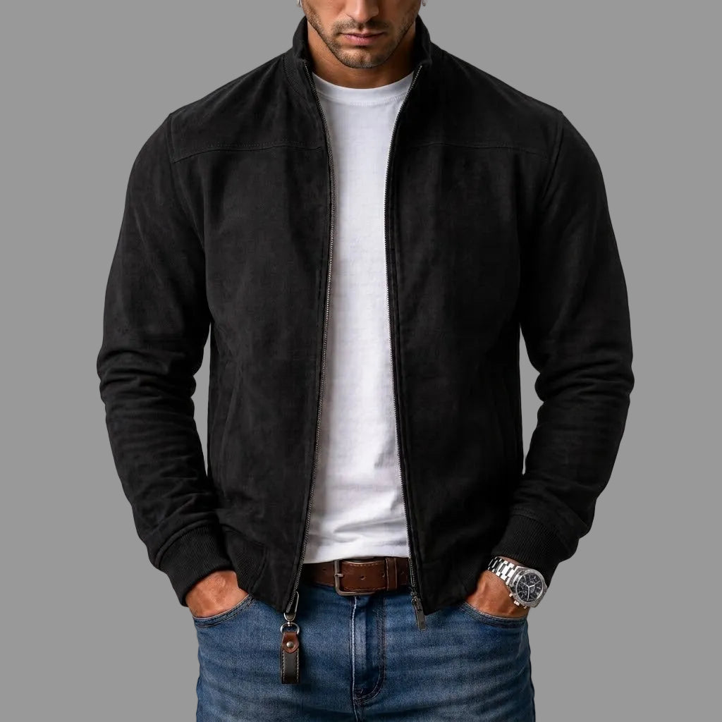 Men’s Suede-Style Zip Jacket