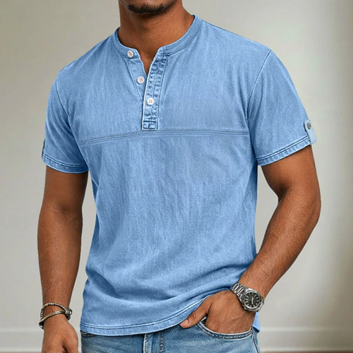 Men's Washed Henley T-Shirt