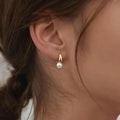 Women’s Gold-Tone Pearl Drop Huggie Earrings