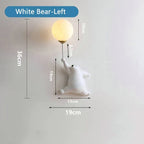 Dziecięca lampa ścienna 3D z niedźwiadkiem i kloszem w kształcie kuli
