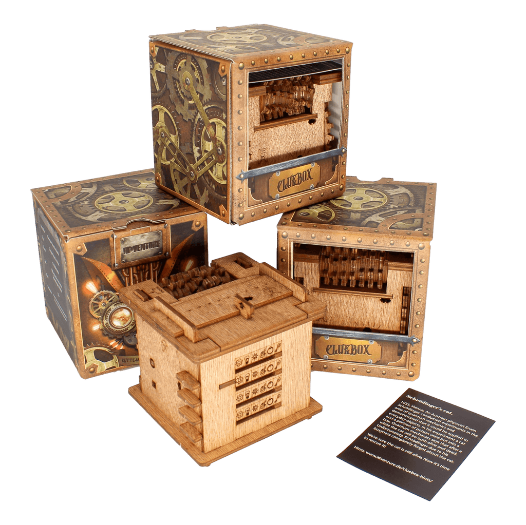 Boîte casse-tête en bois QuantumCat de type escape game