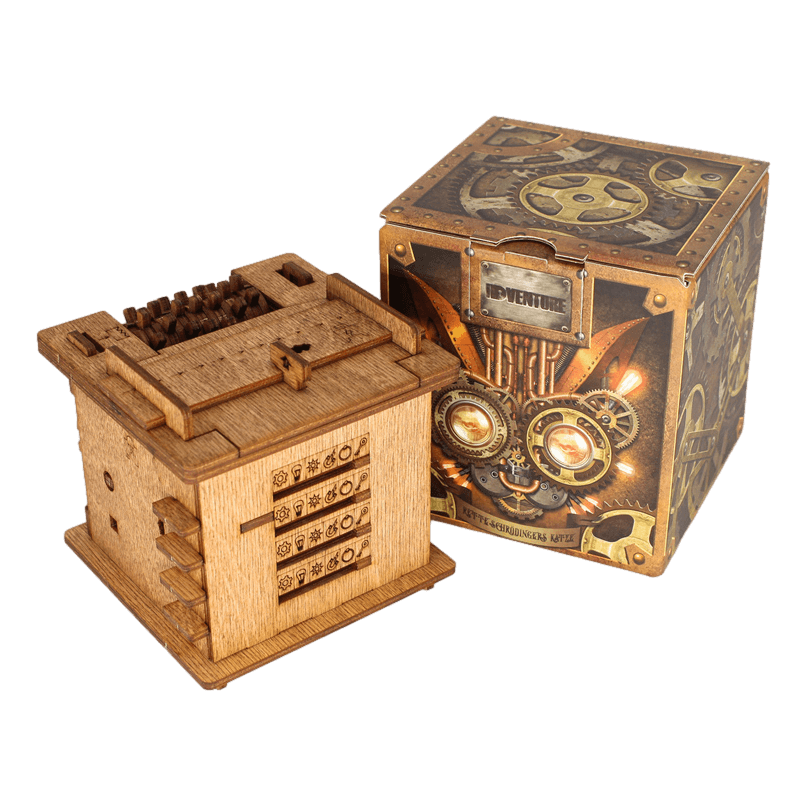Boîte casse-tête en bois QuantumCat de type escape game