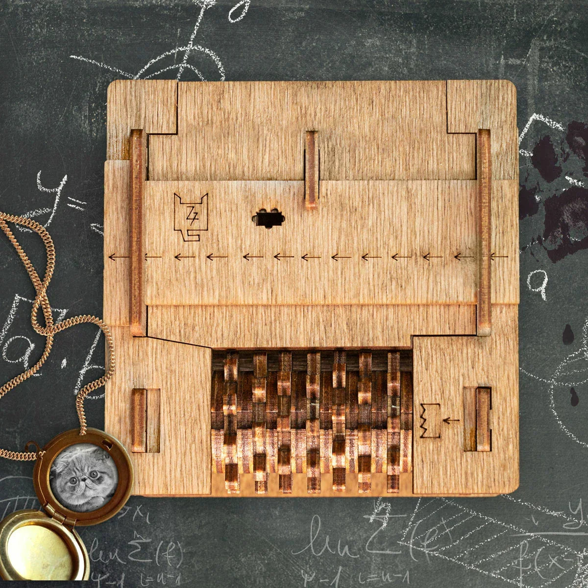 Boîte casse-tête en bois QuantumCat de type escape game