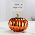 Adorno de calabaza de cristal iluminado