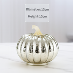Adorno de calabaza de cristal iluminado
