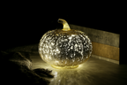 Adorno de calabaza de cristal iluminado