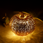 Adorno de calabaza de cristal iluminado