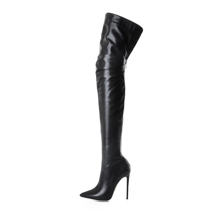 Women Over-the-Knee Boots with Zip Closure and Elegant High Heel Design