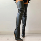 Women Over-the-Knee Boots with Zip Closure and Elegant High Heel Design