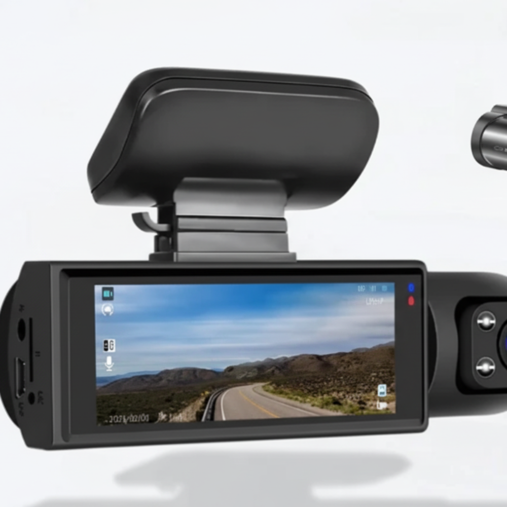 Cámara de tablero para automóvil con pantalla
