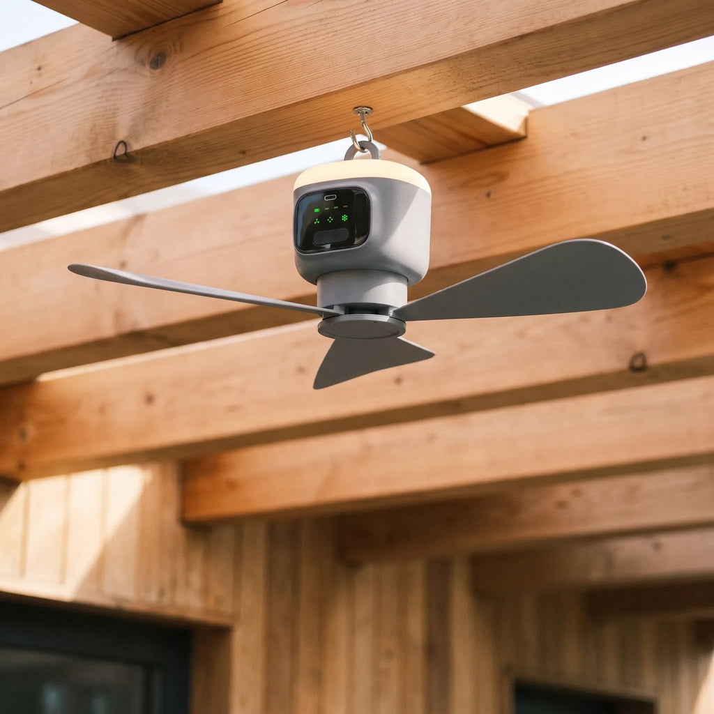 Cordless Rechargeable Ceiling Fan with Integrated Light