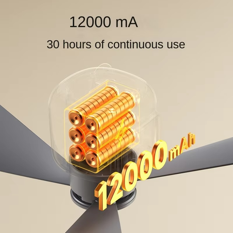 Cordless Rechargeable Ceiling Fan with Integrated Light