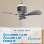 Cordless Rechargeable Ceiling Fan with Integrated Light
