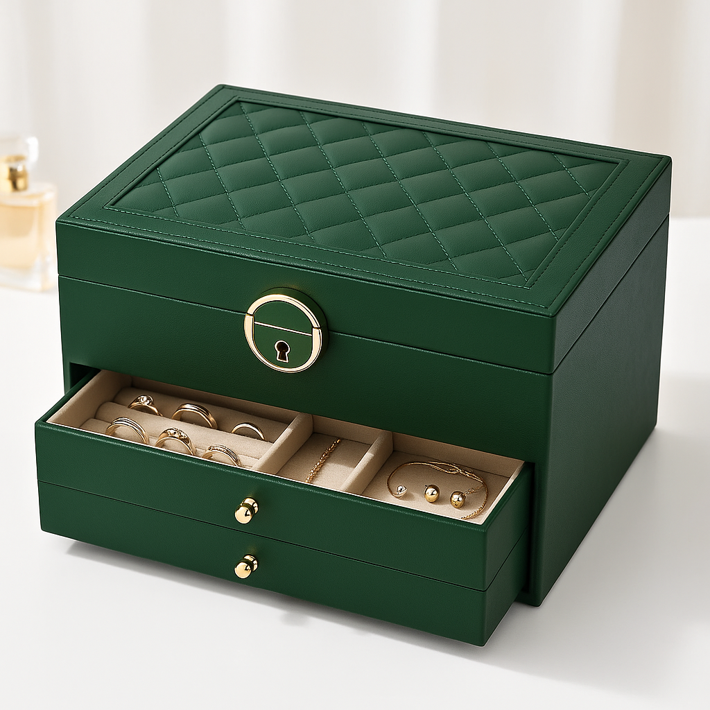 Élégante boîte de rangement à plusieurs niveaux pour bijoux