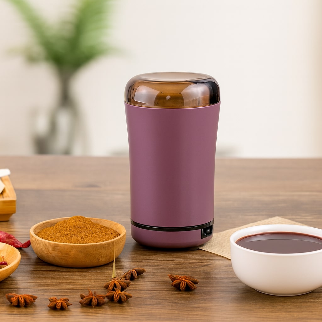 Electric Coffee and Spice Grinder with Push-Button Operation