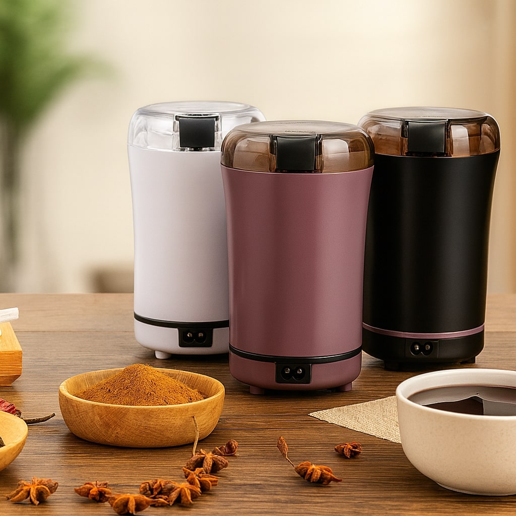 Electric Coffee and Spice Grinder with Push-Button Operation