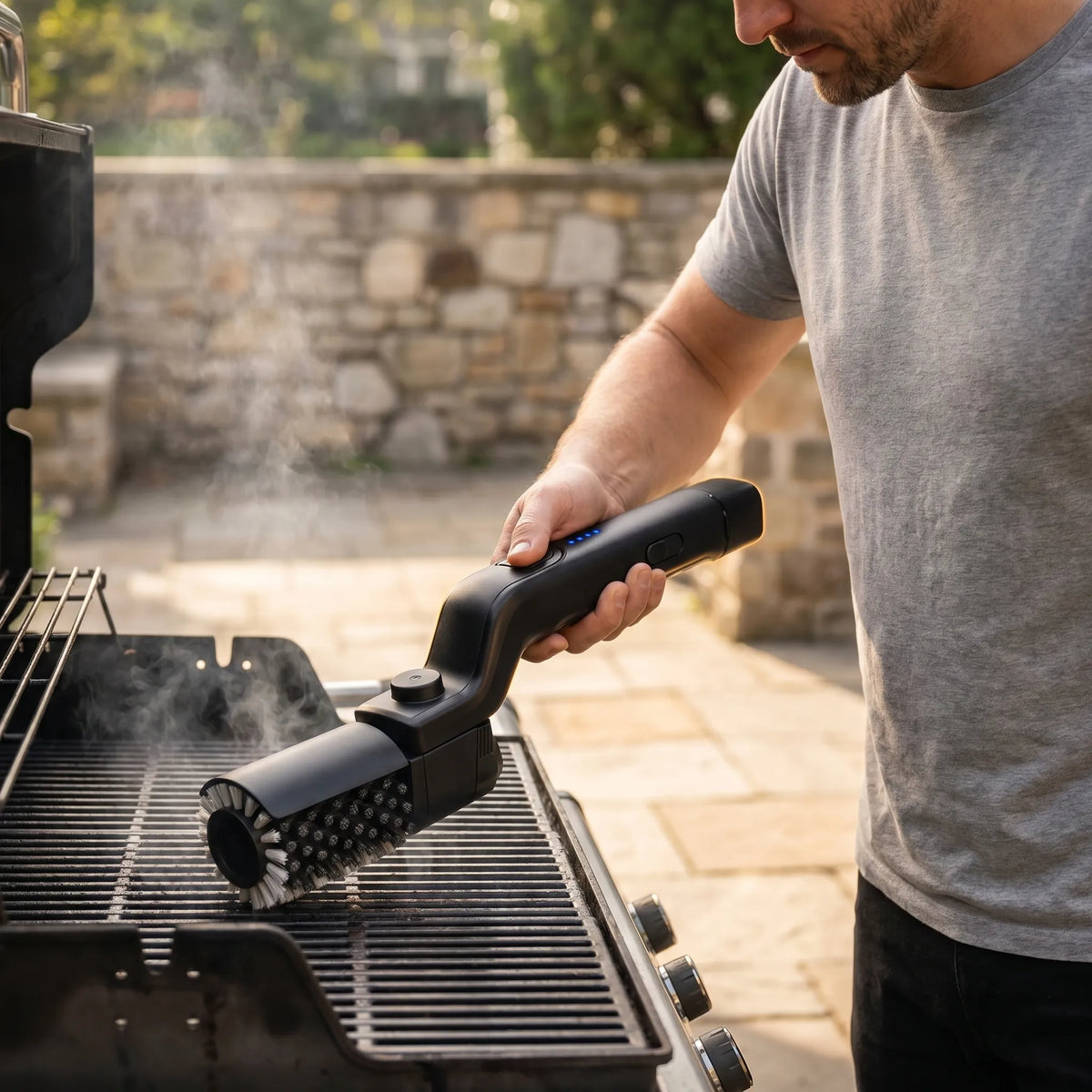 Ledningsfri elektrisk grillbørste til rengøring af grill