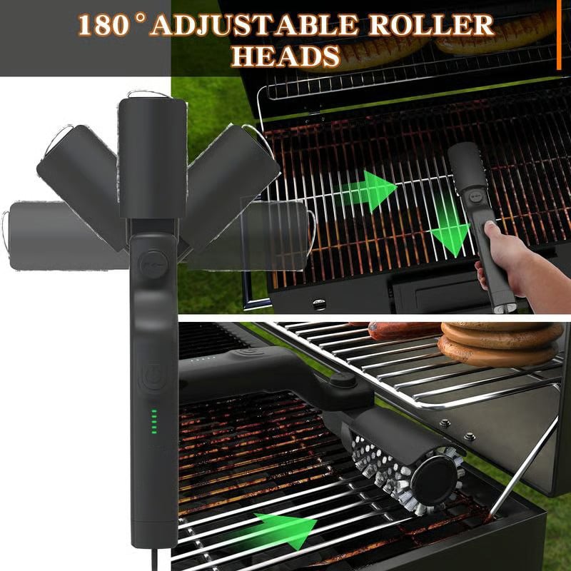 Ledningsfri elektrisk grillbørste til rengøring af grill