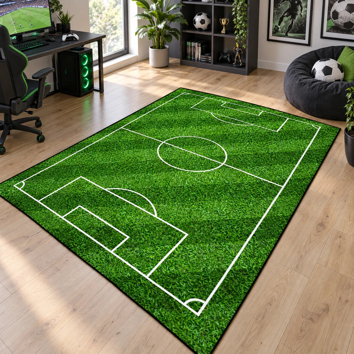 Football Pitch Area Rug