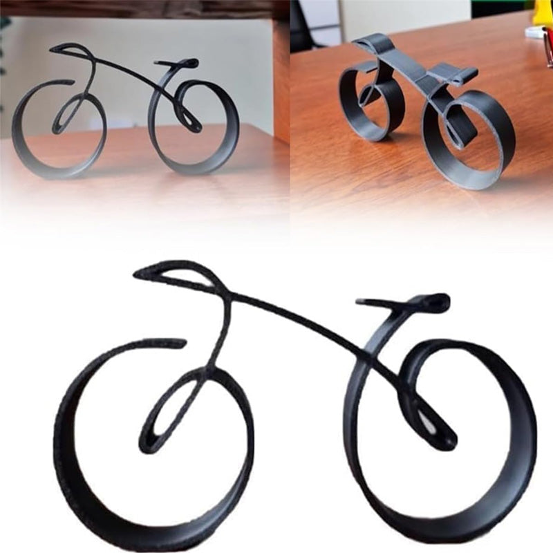 Minimalistisk cykelskulptur til dekorativ udstilling