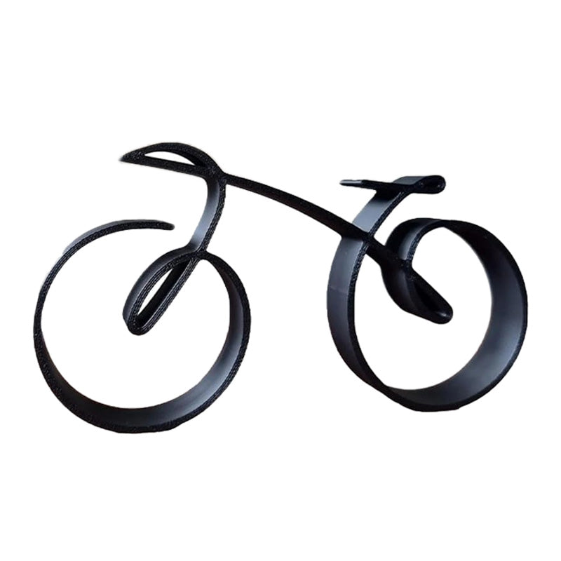 Minimalistisk cykelskulptur til dekorativ udstilling