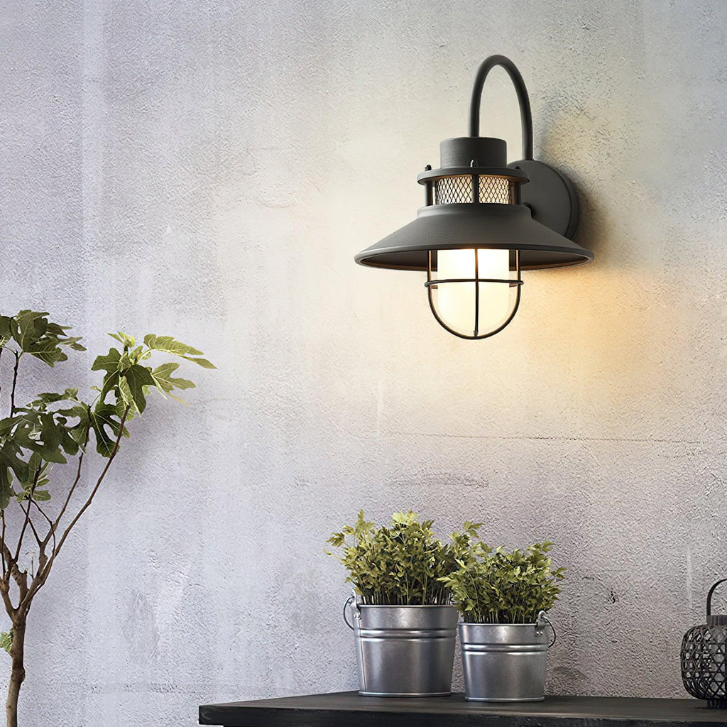 Industrial Outdoor Cage Wall Light