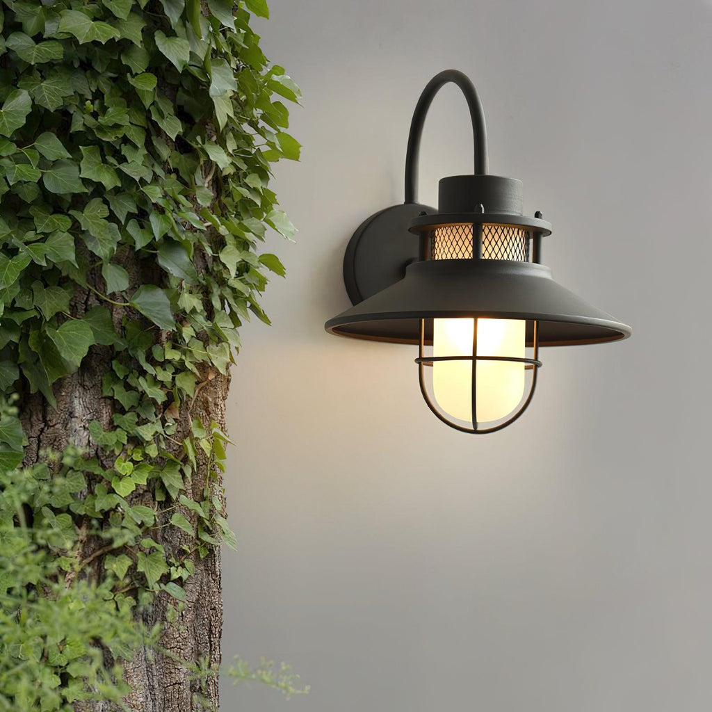 Industrial Outdoor Cage Wall Light