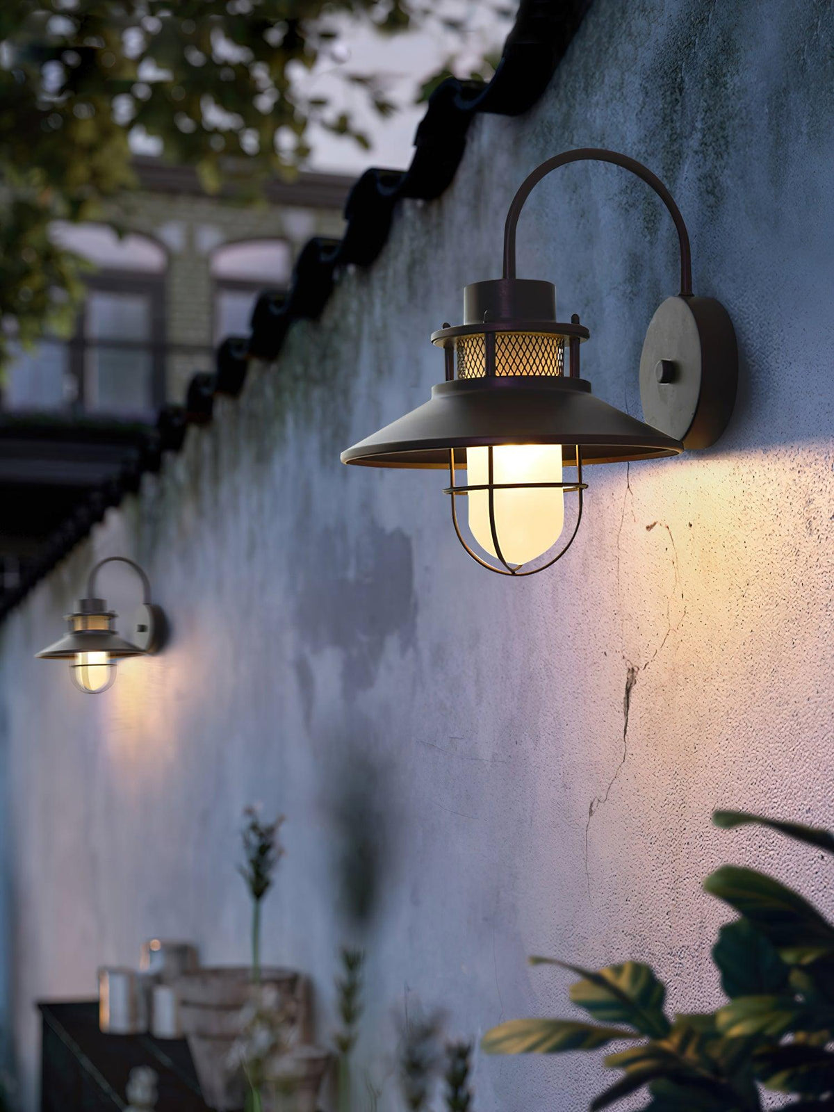 Industrial Outdoor Cage Wall Light